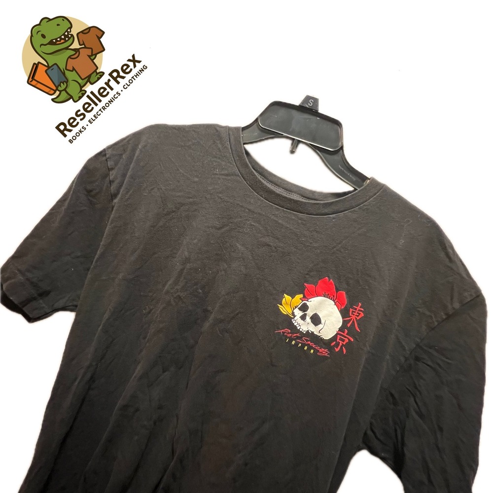 Riot Society Black Skull Geisha Graphic T Shirt XL Cotton Streetwear